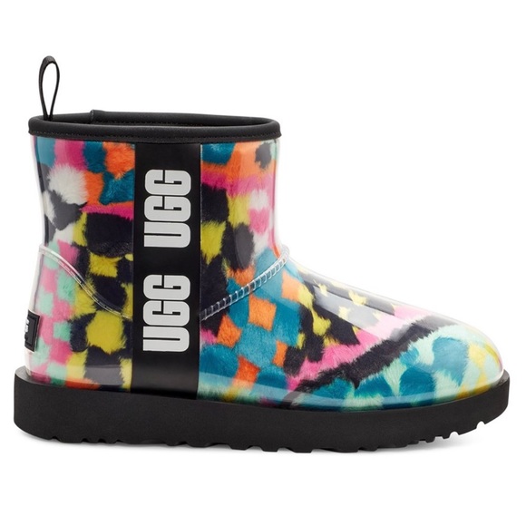 New UGG Classic Clear Mini Checks Checkered Waterproof Boots - Women's Sz 8 - Picture 3 of 6